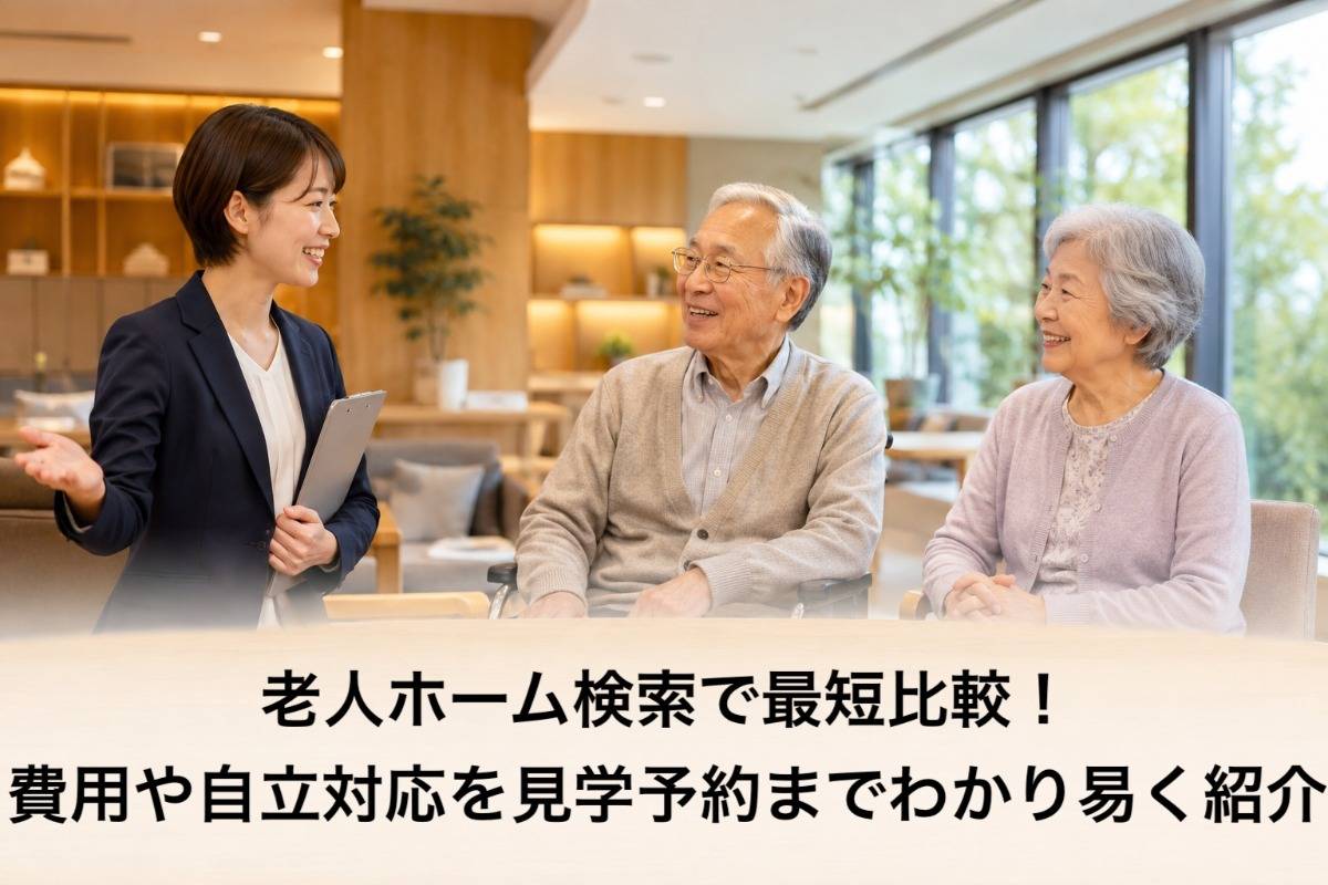 老人ホーム検索で最短比較!費用や自立対応を見学予約までわかり易く紹介