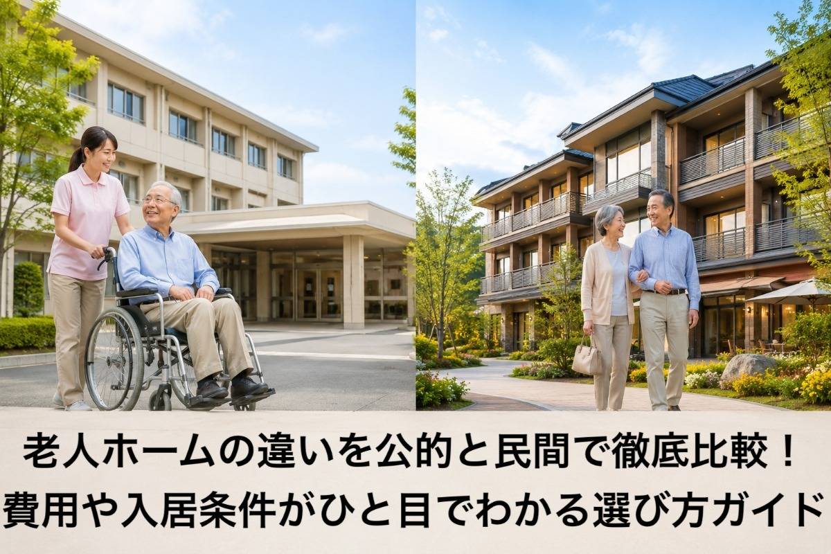 老人ホームの違いを公的と民間で徹底比較!費用や入居条件がひと目でわかる選び方ガイド